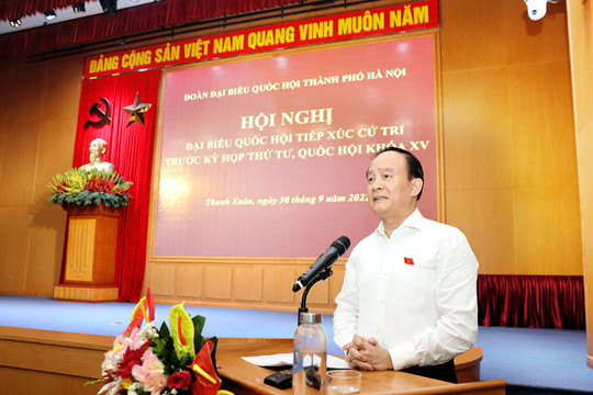 Cử tri quận Thanh Xuân tán thành cao việc Quốc hội sẽ xem xét, thông qua Luật Thực hiện dân chủ ở cơ sở