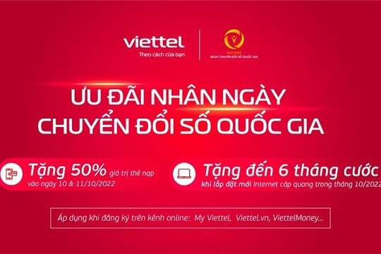 Viettel Telecom ''mưa'' ưu đãi hưởng ứng Ngày chuyển đổi số quốc gia 10-10