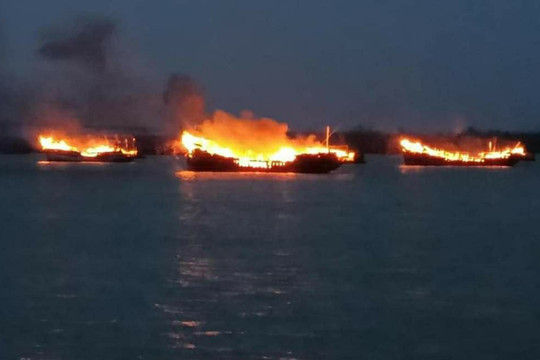 Quảng Nam: Dập tắt đám cháy trên 9 phương tiện vận tải thủy ở Cửa Đại - Hội An