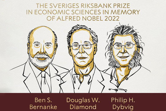 Giải Nobel Kinh tế được trao cho 3 chuyên gia về ngân hàng, khủng hoảng tài chính
