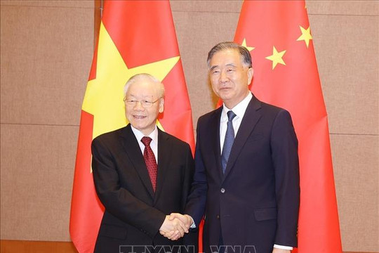 Tổng Bí thư Nguyễn Phú Trọng hội kiến Chủ tịch Chính hiệp toàn quốc Trung Quốc