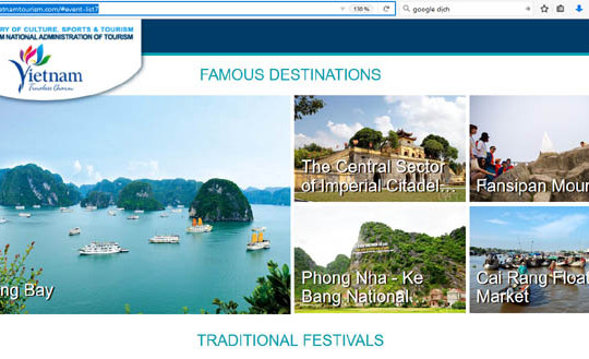 Website quảng bá du lịch Việt Nam tạo sức hút