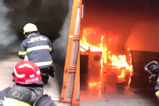 Cứu nạn 3 người bị mắc kẹt trong đám cháy nhà dân