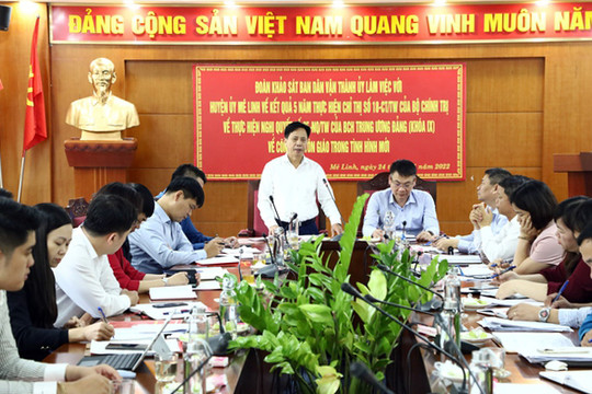 Ban Dân vận Thành ủy khảo sát công tác tôn giáo tại huyện Mê Linh
