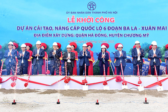 Hà Nội khởi công dự án cải tạo, nâng cấp quốc lộ 6 đoạn Ba La - Xuân Mai