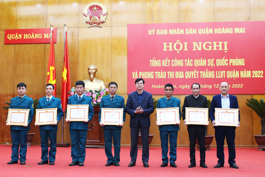 Quận Hoàng Mai hoàn thành xuất sắc công tác quân sự, quốc phòng