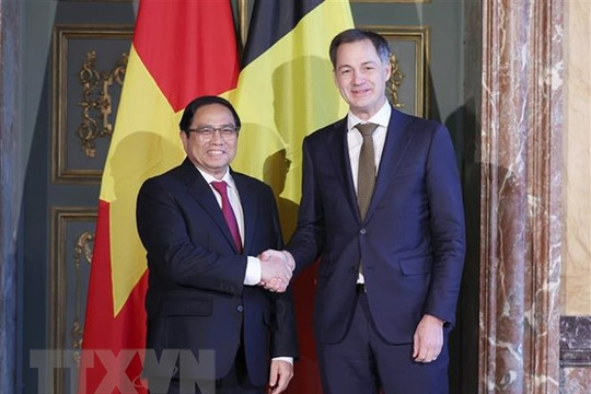 Lễ đón chính thức Thủ tướng Phạm Minh Chính thăm Vương quốc Bỉ