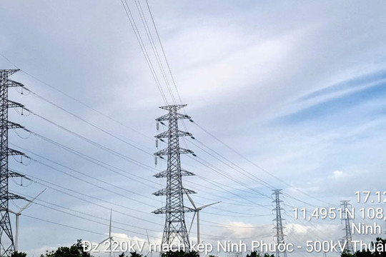 Đóng điện đường dây 220kV Ninh Phước - Thuận Nam