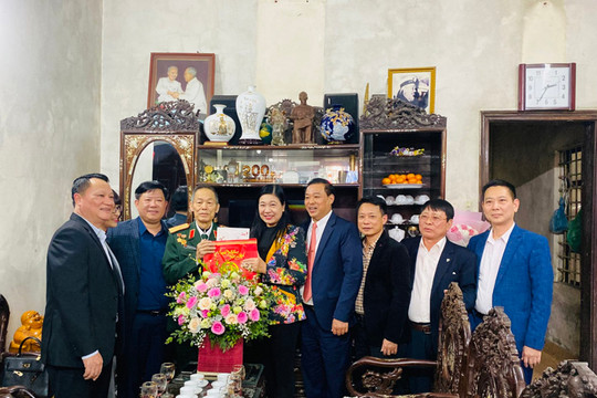Chủ tịch Ủy ban Mặt trận Tổ quốc Việt Nam thành phố Nguyễn Lan Hương chúc Tết gia đình chính sách