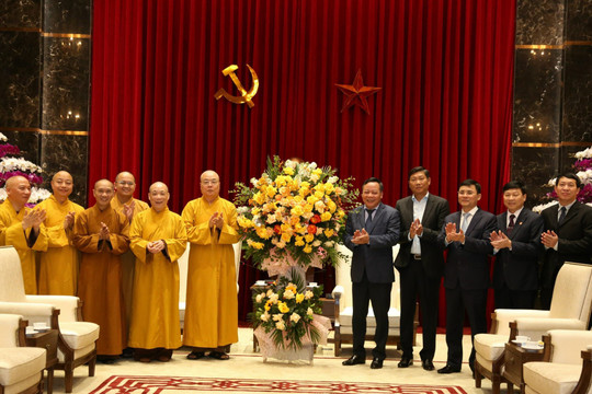 Trung ương Giáo hội Phật giáo Việt Nam chúc Tết Đảng bộ và nhân dân Thủ đô