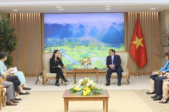 Thủ tướng Phạm Minh Chính tiếp Giám đốc chiến lược Chương trình của Liên minh Toàn cầu về vắc xin và tiêm chủng Aurélia Nguyen