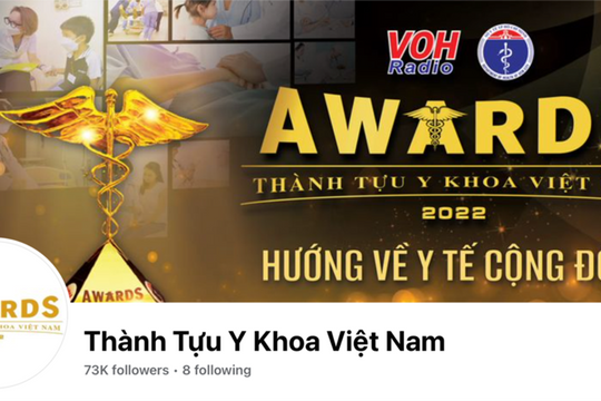 Mở cổng bình chọn Giải thưởng Thành tựu y khoa Việt Nam lần thứ 3
