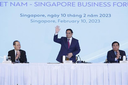 Thủ tướng Phạm Minh Chính dự Diễn đàn doanh nghiệp Việt Nam - Singapore