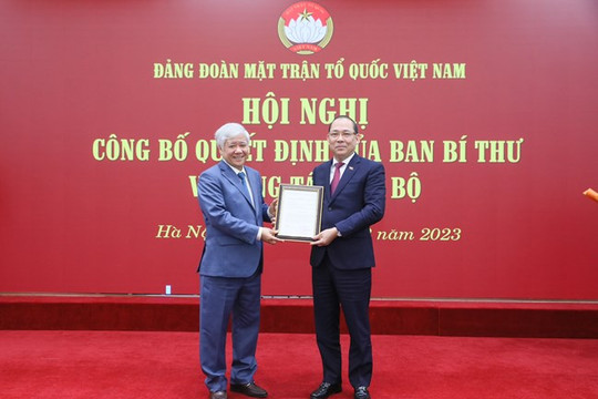 Điều động, chỉ định Phó Bí thư Thường trực Tỉnh ủy Phú Thọ tham gia Đảng đoàn MTTQ Việt Nam
