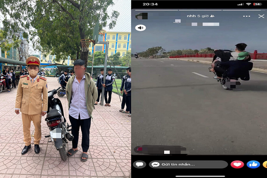 Xử phạt học sinh "bốc đầu" xe máy, khoe trên mạng xã hội