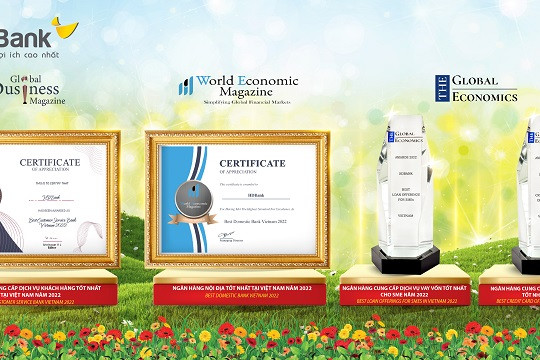 HDBank ''thắng lớn'' 4 giải thưởng quốc tế về chất lượng dịch vụ