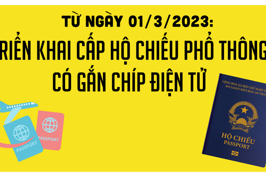 Từ 1/3/2023: Triển khai cấp Hộ chiếu phổ thông có gắn chíp điện tử