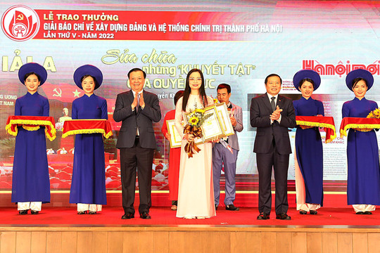 Báo Hànộimới đoạt giải A Giải Báo chí về xây dựng Đảng và hệ thống chính trị của thành phố Hà Nội lần thứ V