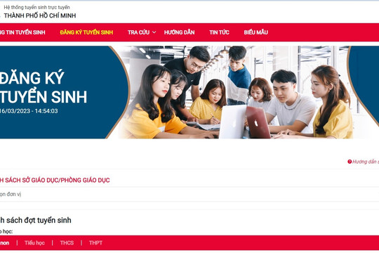 Thành phố Hồ Chí Minh: Tuyển sinh trực tuyến tất cả các lớp đầu cấp