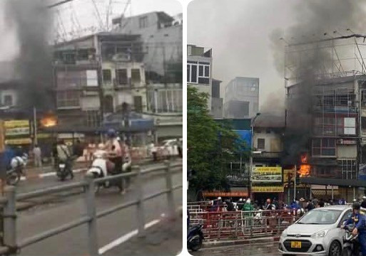 Dập tắt đám cháy cửa hàng quần áo trên phố Lê Duẩn