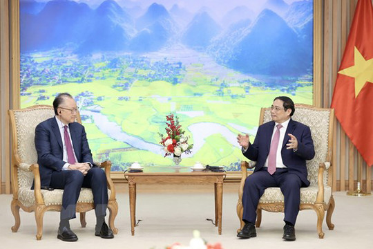 Thủ tướng Phạm Minh Chính tiếp Phó Chủ tịch Quỹ Đối tác cơ sở hạ tầng toàn cầu Jim Yong Kim