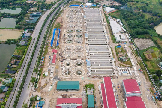Gói thầu xây dựng Nhà máy xử lý nước thải Yên Xá đã hoàn thành 90% khối lượng