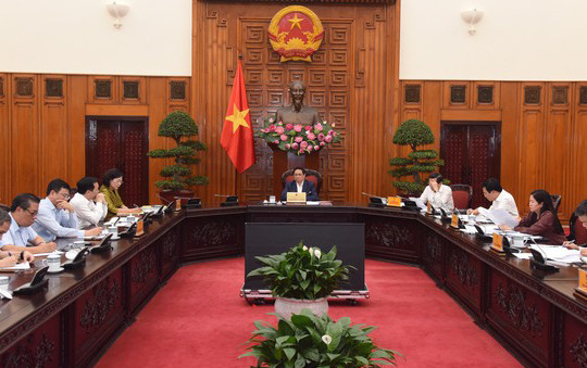 Thủ tướng Phạm Minh Chính làm việc với các bộ, ngành về tín dụng, ngân hàng