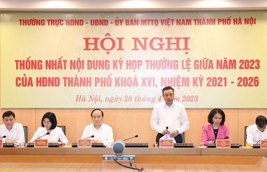 Thống nhất nội dung kỳ họp thường lệ giữa năm 2023 của HĐND thành phố Hà Nội