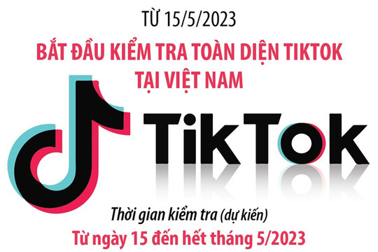 Từ 15-5-2023: Bắt đầu kiểm tra toàn diện TikTok tại Việt Nam