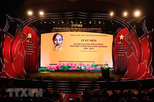 Chủ tịch nước Võ Văn Thưởng dự Lễ kỷ niệm 60 năm Bác Hồ về thăm tỉnh Nam Định