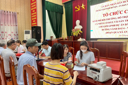 109 hộ dân xã An Thượng được nhận tiền bồi thường GPMB dự án đường Vành đai 4