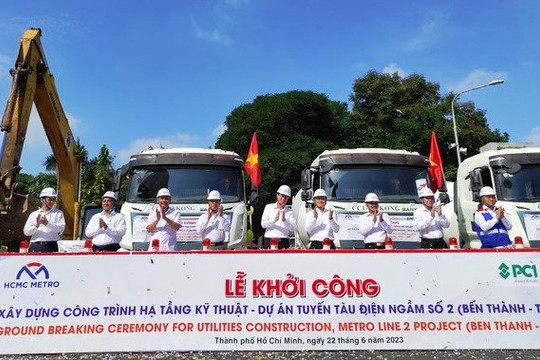 Khởi công gói thầu di dời hạ tầng kỹ thuật của dự án metro số 2 TP Hồ Chí Minh