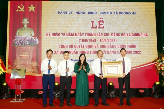 Xã Dương Hà (Gia Lâm) đạt chuẩn nông thôn mới nâng cao