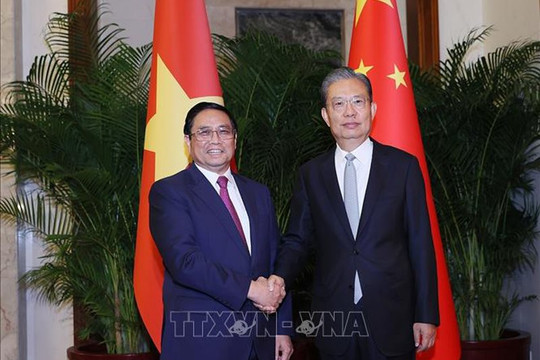 Thủ tướng Phạm Minh Chính hội kiến Ủy viên trưởng Nhân đại toàn quốc Trung Quốc Triệu Lạc Tế