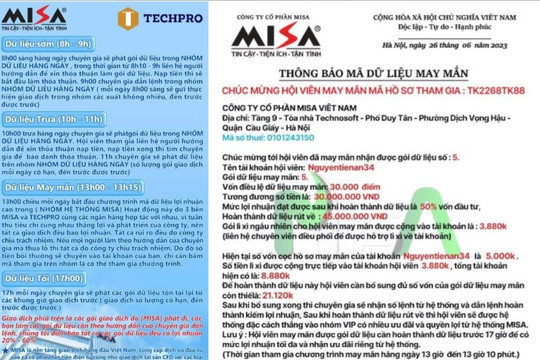 Cảnh báo phương thức lừa đảo giả mạo Công ty MISA chiếm đoạt tài sản