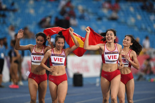 Việt Nam giành HCV tiếp sức 4x400 m nữ giải điền kinh châu Á 2023