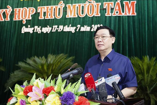 Chủ tịch Quốc hội Vương Đình Huệ dự khai mạc kỳ họp thứ mười tám, HĐND tỉnh Quảng Trị