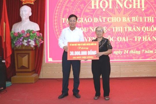 Huyện Quốc Oai tạm giao đất cho vợ liệt sĩ theo chỉ đạo của Bí thư Thành ủy Hà Nội