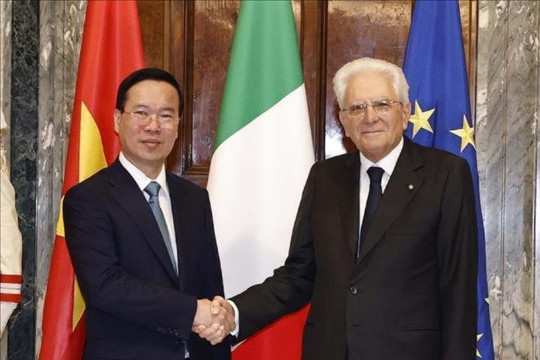Lễ đón chính thức Chủ tịch nước Võ Văn Thưởng thăm cấp nhà nước tới Italia