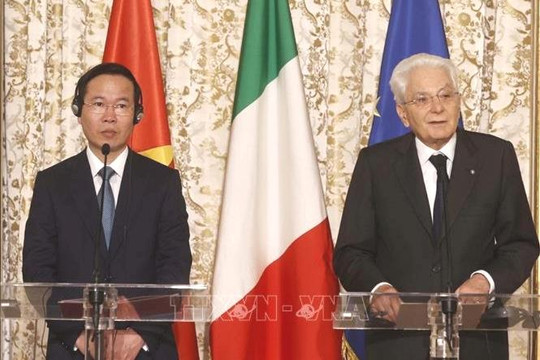 Chủ tịch nước Võ Văn Thưởng và Tổng thống Italia họp báo chung, thông tin về việc Nghị viện Italia phê chuẩn EVIPA