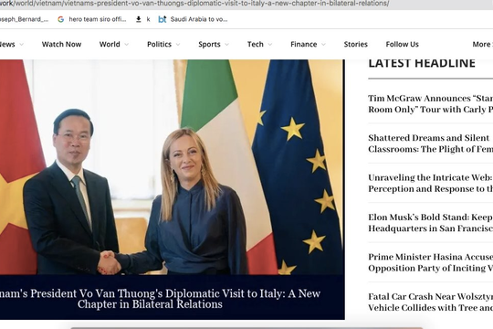 Báo chí Italia: Chuyến thăm của Chủ tịch nước là nền tảng tăng cường quan hệ Việt Nam - Italia