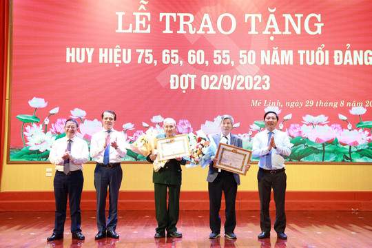 Đảng bộ huyện Mê Linh: 178 đảng viên vinh dự nhận Huy hiệu Đảng đợt 2-9