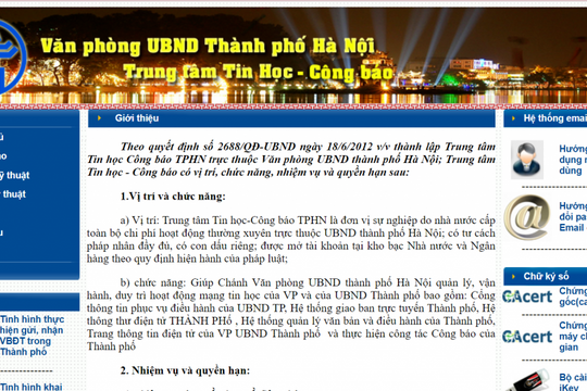 Tổ chức lại Trung tâm Tin học - Công báo thành phố Hà Nội