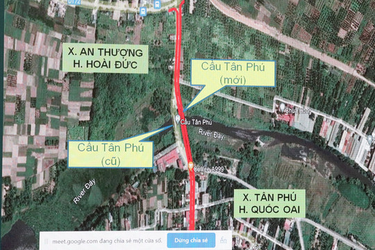 Điều chỉnh mở rộng mặt cắt ngang cầu Tân Phú (huyện Quốc Oai) lên 9m