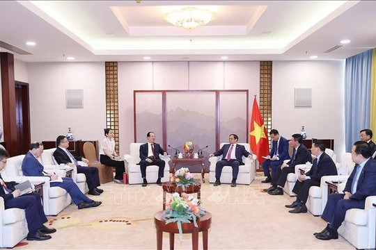 Thủ tướng Phạm Minh Chính tiếp lãnh đạo một số tập đoàn kinh tế hàng đầu Trung Quốc