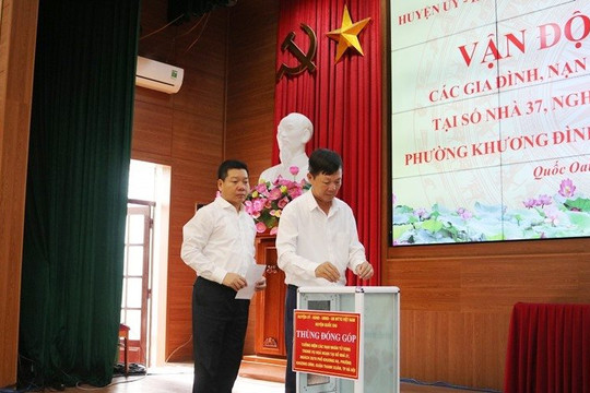 Quốc Oai ủng hộ hơn 350 triệu đồng cho các nạn nhân vụ cháy chung cư ở Thanh Xuân