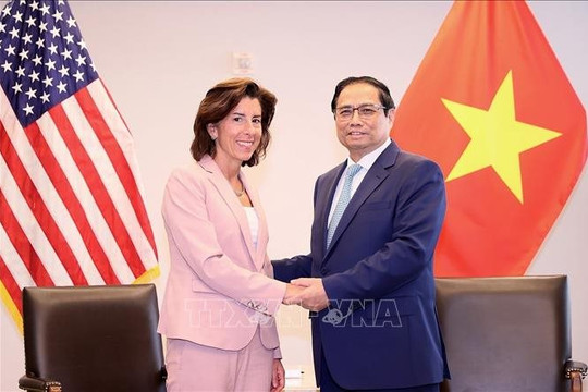 Thủ tướng Chính phủ Phạm Minh Chính tiếp Bộ trưởng Thương mại Hoa Kỳ Gina Raimondo