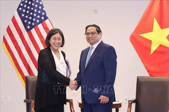 Thủ tướng Chính phủ Phạm Minh Chính tiếp Đại diện Thương mại Hoa Kỳ Katherine Tai