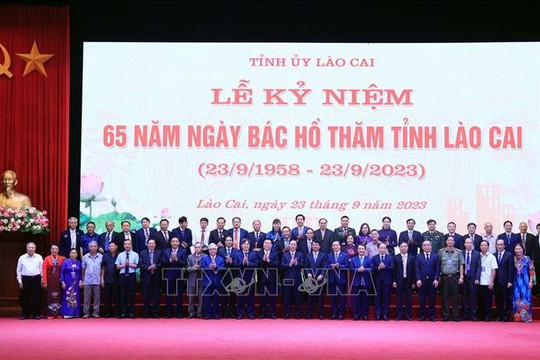 Chủ tịch nước Võ Văn Thưởng dự Lễ kỷ niệm 65 năm Bác Hồ thăm Lào Cai