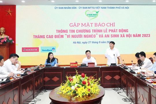 Hà Nội kêu gọi ủng hộ Quỹ “Vì người nghèo” năm 2023 
